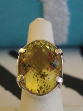 CITRINE 925 STERLING SILVER RING SIZE 7 NEW